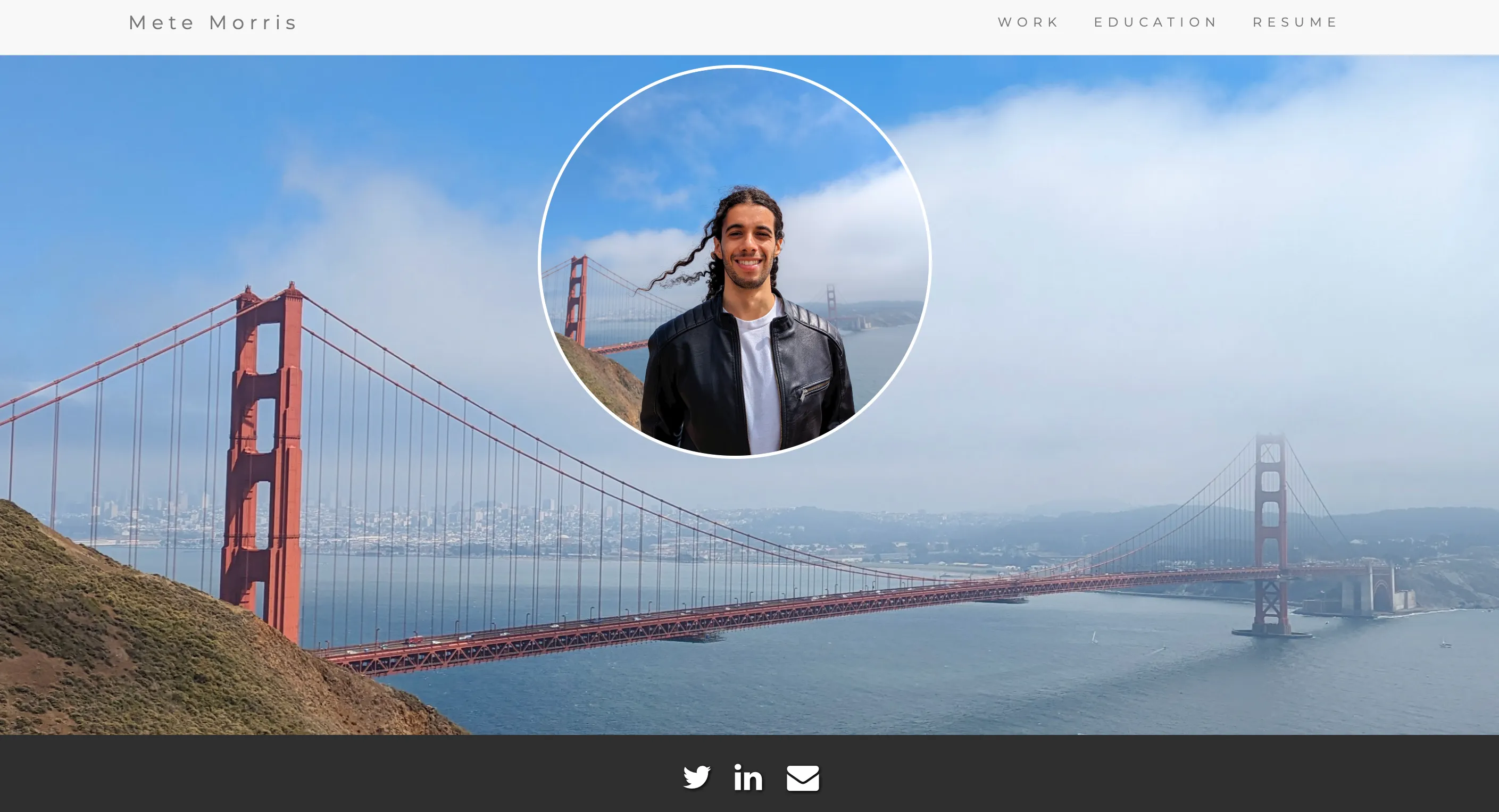 Screenshot of Mete's 2010s Bootstrap personal site with bright yellow callout and timeline layout